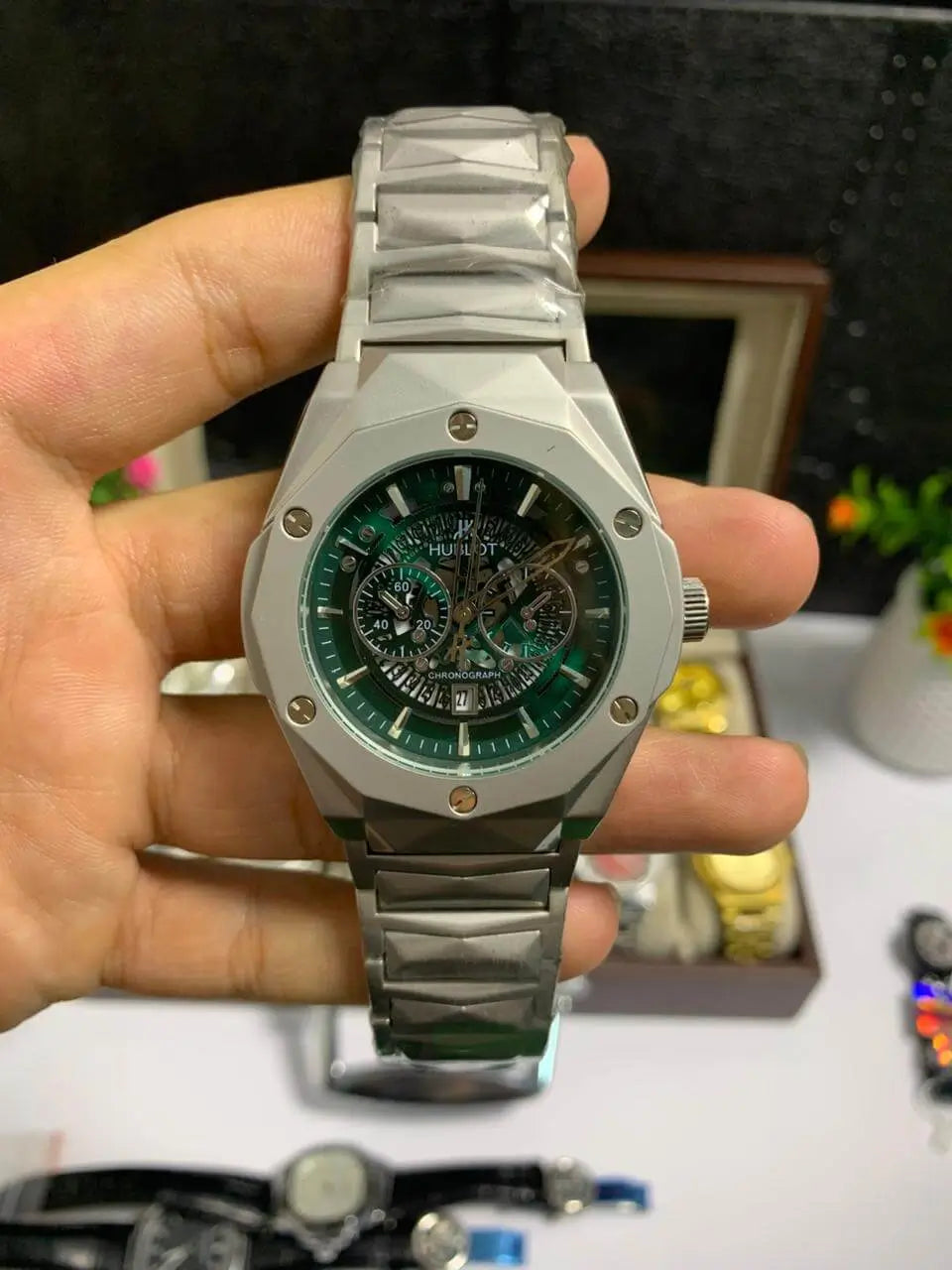 Luxury Inspired Skeleton Men's Watch – Green Dial