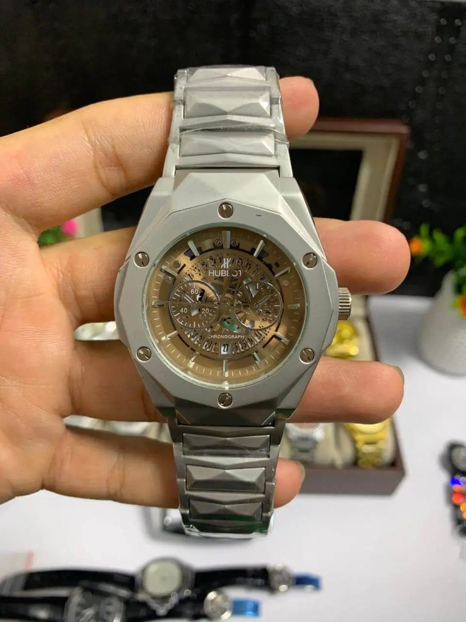 Luxury Inspired Skeleton Men's Watch – Champagne Gold Dial