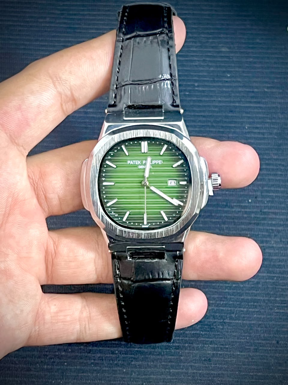 Premium Green Dial Leather Strap Men's Watch - Wristxwear.shop